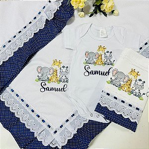 Kit Enxoval Bebê 3 Peças Safari Baby