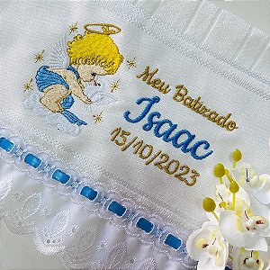 Toalha de Boca Bordada para Batizado