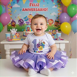 Kit Body + Saia Tutu Bolofofo Infantil