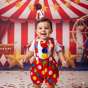 Fantasia Palhacinho Circo Menino Infantil Colorida