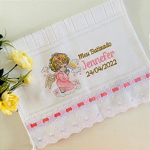 Toalha de Boca Bordada Meu Batizado