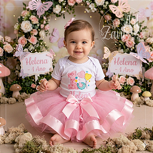 Conjunto Body e Saia Tutu Jardim Encantado