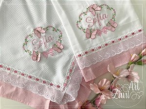 Kit Enxoval Bebê 2 peças Borboletas