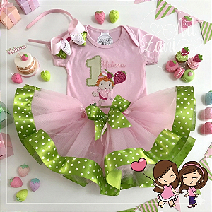 Conjunto Body e Saia Tutu Moranguinho