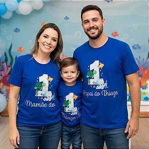 Kit 3 Camisetas Fundo do Mar Menino