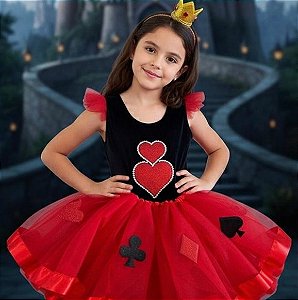 Fantasia Rainha de Copas Infantil Completa