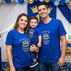 Kit 3 Camisetas Família Realeza Príncipe