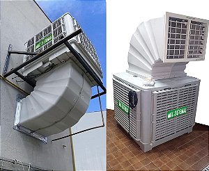 Climatizador De Ar Evaporativo Industrial Comercial Completo Com Duto e Grelha Eletrônica Para 250m²