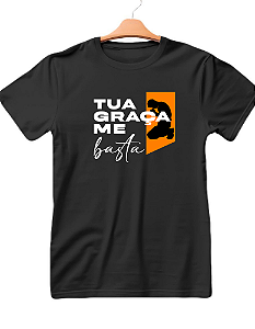 Camiseta Preta Estampa Tua Graça me Basta