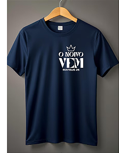 Camiseta O Noivo Vem Baseado Mateus 25  Azul Marinho