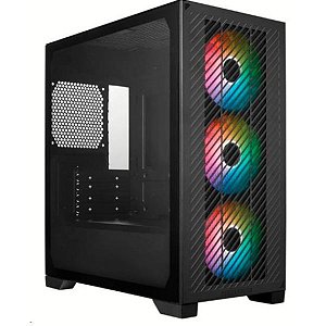 Gabinete Gamer COOLER MASTER ELITE 301, Lateral em Vidro, 03 Fans - E301-KGNN-S00