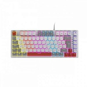Teclado Mecânico 75% PCYES KIRIN WHITE GHOST - Switch Blue - Led Rainbow - PTKRWG75BL