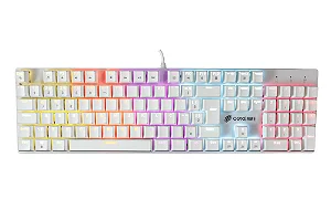 Teclado Mecânico Oex Game Guardian Branco, Switch Red - TC701