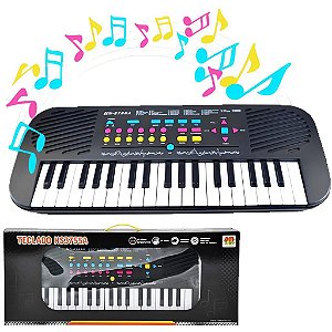 Teclado Piano Grande 37 Teclas Microfone Brinquedo Musical