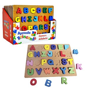 Tabuleiro Alfabeto Colorido Brinquedo Educativo Encaixe