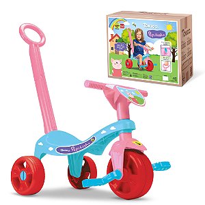 Triciclo Velotrol Infantil Motoca Menina Pepitinha Com Alça