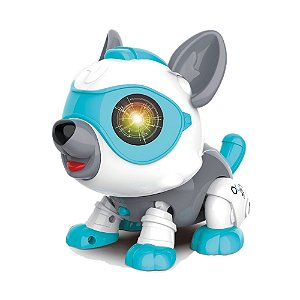 Robô Cachorro Eletrônico Com Sensor Magic Robô Dog Luz e Som