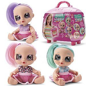 Boneca Infantil Maleta Baby Rainbow Surpresa Cabelo Colorido