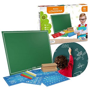 Brinquedo Minha Lousinha Infantil Com Giz Apagador Cartelas