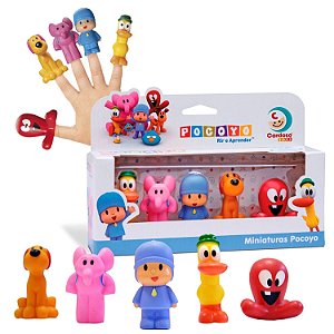 Miniaturas Bonecos Turma Do Pocoyo 5 Dedoches Banho Em Vinil