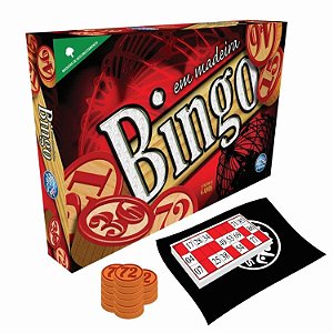 Jogo Bingo Em Madeira Família Natal 36 Cartelas 90 Números