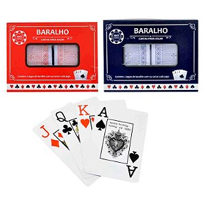 Kit 2 Baralho Jogo 54 Cartas Plástico Resistente Original