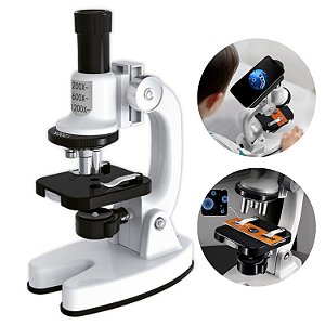 Microscópio Brinquedo Pedagógico Infantil Ciência Led 1200x