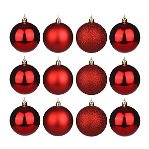 Kit 12 Bolas Natal 10cm Decoração Natalina Enfeite Árvore