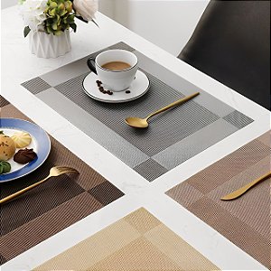 Kit Jogo Americano Retangular Impermeável 45x30cm - 4 Peças