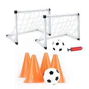 Kit Futebol Gol Trave Golzinho 2 Em 1 + Bola Cones de Treino
