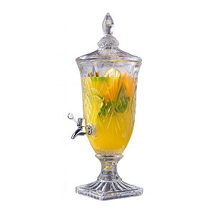 Suqueira De Vidro Jarra Com Torneira Festa Suco Drinks 1,8L
