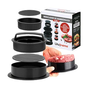 Molde Forma Para Fazer Hambúrguer Caseiro Artesanal 3 em 1
