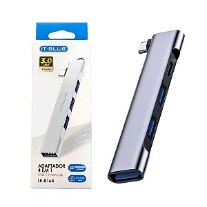 Adaptador Hub USB C 4 Portas 3.0 Veloz Compacto Notebook Pc