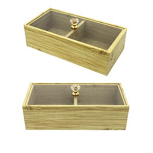 Caixa Organizadora MDF Porta Objetos Com Tampa E Divisórias