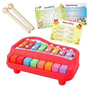 Brinquedo Piano Xilofone Bebê Colorido Infantil Educativo