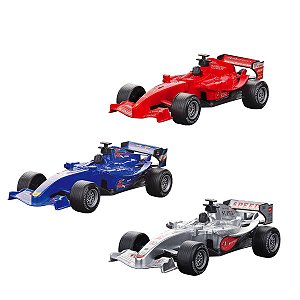 Brinquedo Carro Fricção Pull Back Super Racing Kit com 3