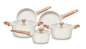 Conjunto Titanium Mta Jogo 5 Panelas Revestimento Cerâmico