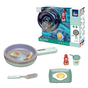 Brinquedo Kit Infantil Mini Cozinha Frigideira com Luz e Som