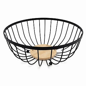 Cesta Redonda Multiúso Organizadora Frutas Lanches Biscoitos