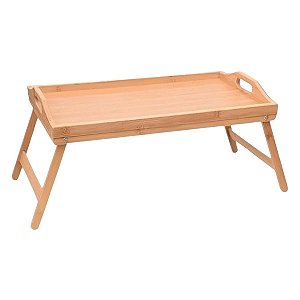 Bandeja Mesa Multiuso Com Pés Dobráveis Bambu Café na Cama