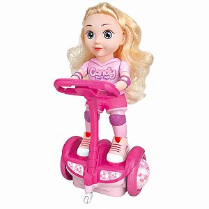 Brinquedo Boneca Candy Hoverboard Infantil Com Luz e Música