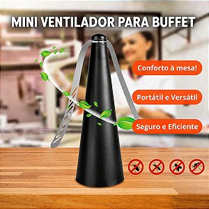 Kit Mini Ventilador Portátil de Mesa Para Buffet Anti-Mosca