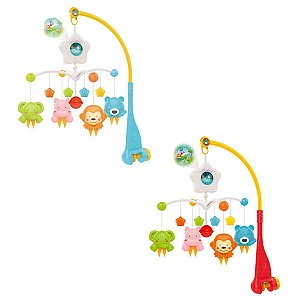 Móbile Enfeite de Berço Para Bebês Bichos Baby Luz e Música