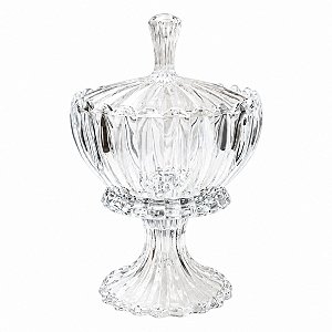 Potiche Cristal Bomboniere Baleiro Porta Doces Decorativo 25 cm