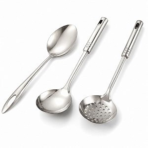 Talher Escumadeira Concha Colher de Mesa Aço Inoxidável Servir Alimentos Grande 26 cm