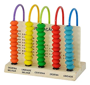 Ábaco Infantil Educativo Escolar Brinquedo Madeira