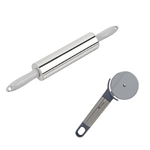 Rolo de Massa Inoxidavel + Cortador de pizza Linha Urban