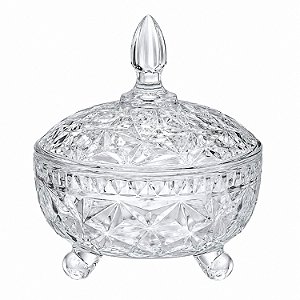 Bomboniere De Vidro Com Tampa baleiro decoração 18x16 cm