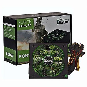 Fonte Atx 500w Real Reais Gamer Silenciosa 110v 220v Led´s bivolt