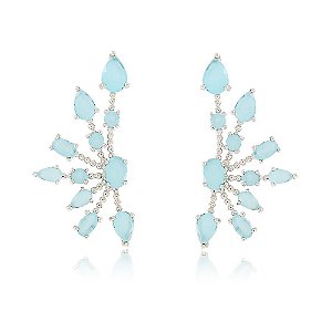 BRINCO EARCUFF RAIOS COM CRISTAIS COR TURMALINA